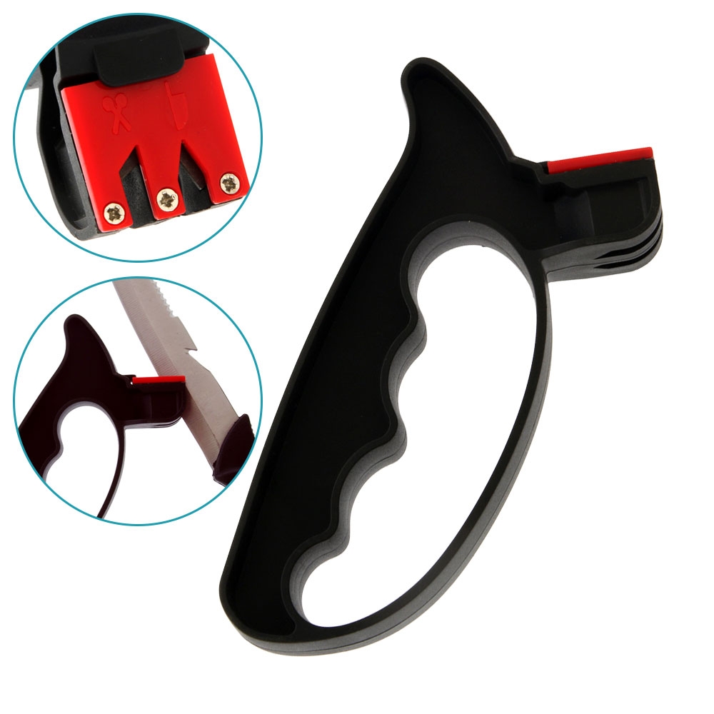 Holiday Knife and Scissor Hand Sharpener Black