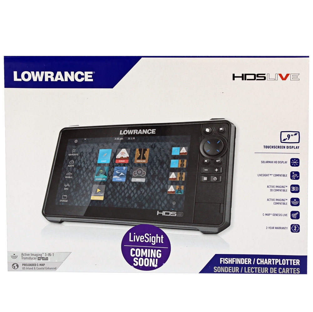 Lowrance HDS-9 LIVE GPS/Fishfinder NZ/AU with Active Imaging 3-in-1 Transducer