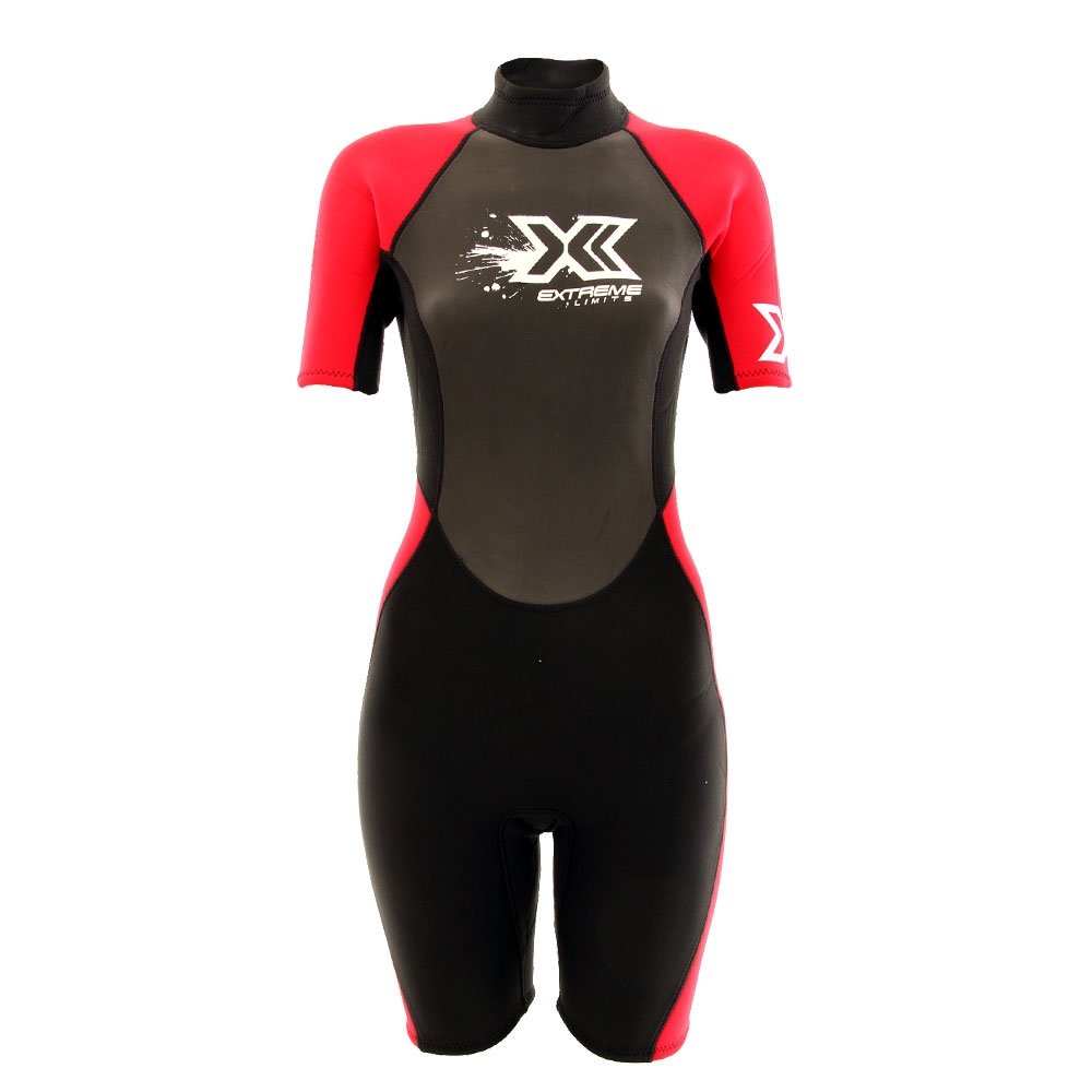 Extreme Limits Reef Womens Springsuit Wetsuit 2.5mm Black/Red 8