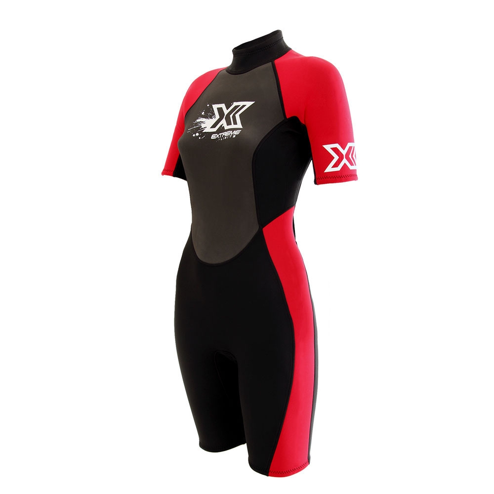 Extreme Limits Reef Womens Springsuit Wetsuit 2.5mm Black/Red
