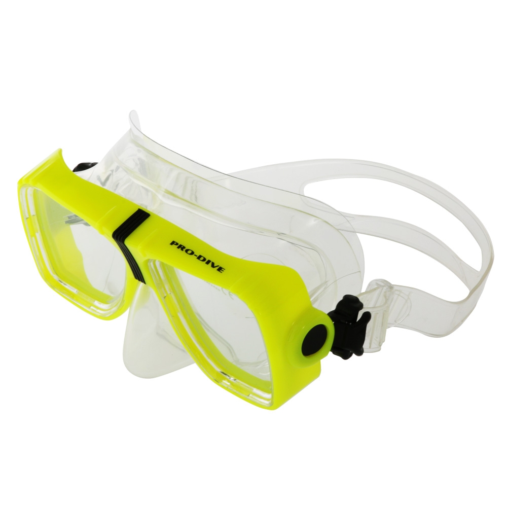 Pro-Dive Twin Lens Silitex Dive Mask and Snorkel Set Yellow