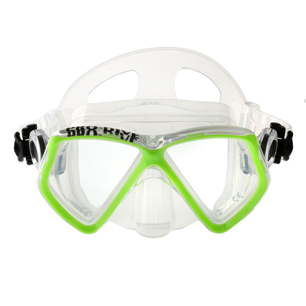 Pro-Dive Silicone Kids Dive Mask and Snorkel Set Green