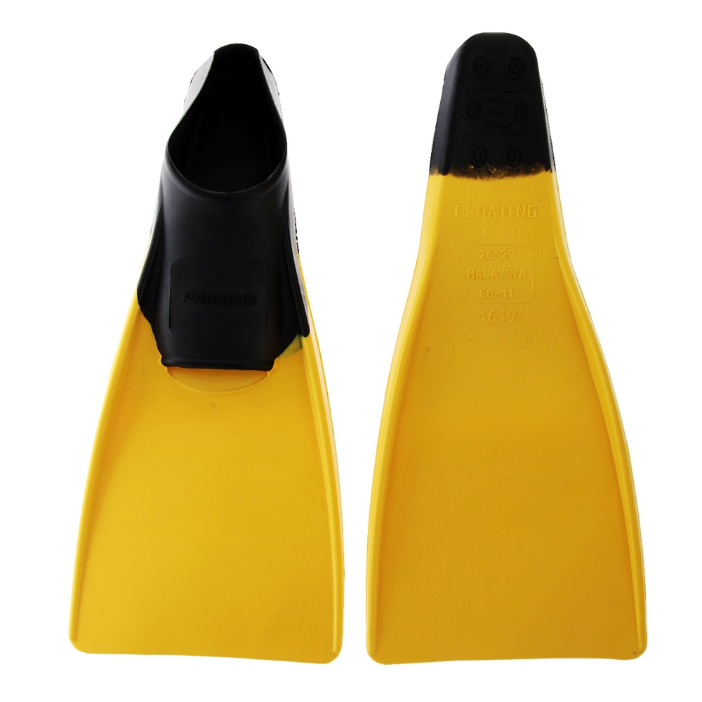 Pro-Dive Rubber Swim Fins Black/Yellow