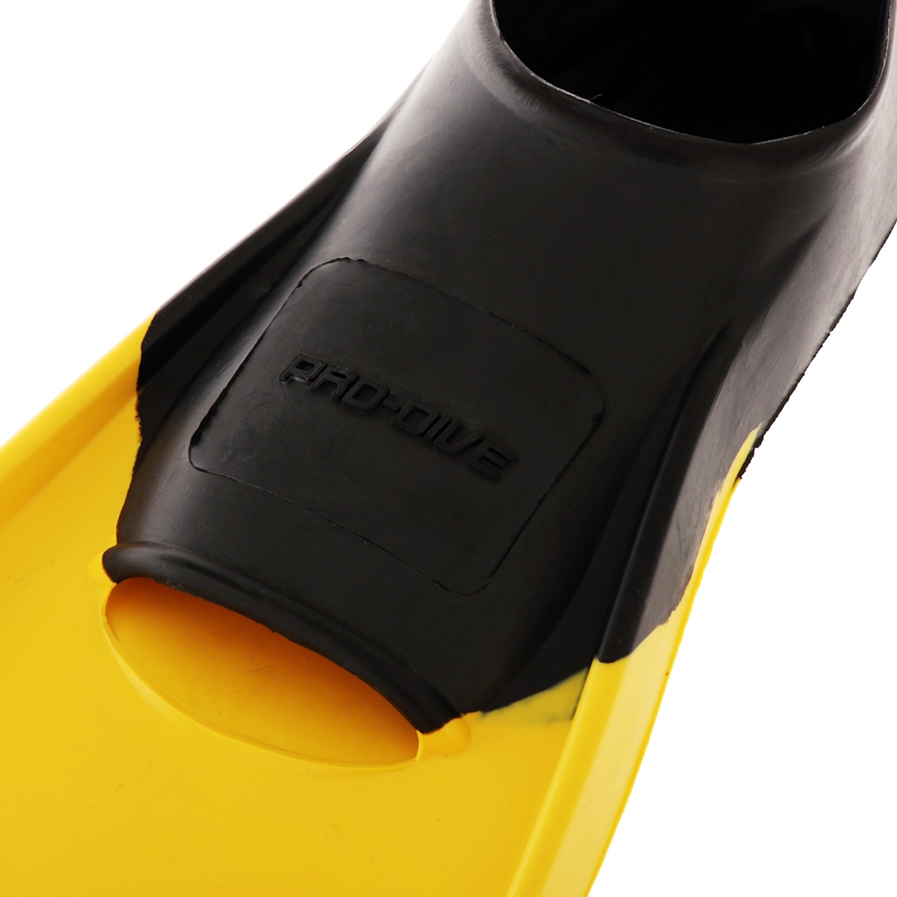 Pro-Dive Rubber Swim Fins Black/Yellow