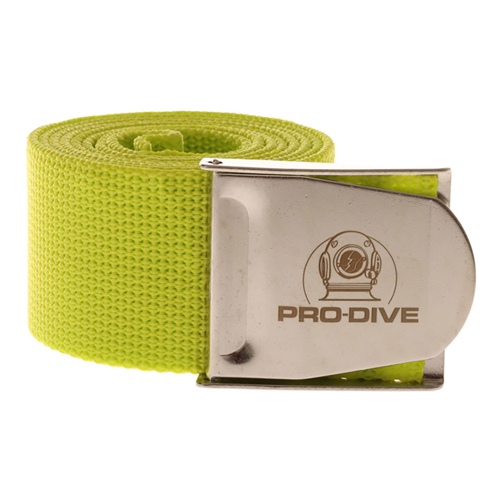 Pro-Dive Webbed Dive Weight Belt with Stainless Buckle 1.6m Fluoro Yellow