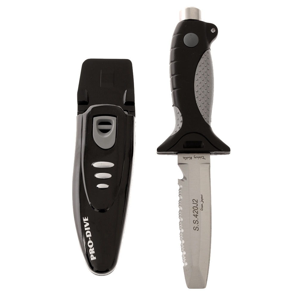 Pro-Dive Chisel Tip Dive Knife Black 11cm
