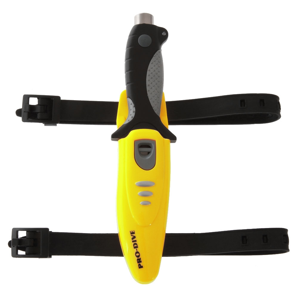 Pro-Dive Chisel Tip Dive Knife Yellow 11cm