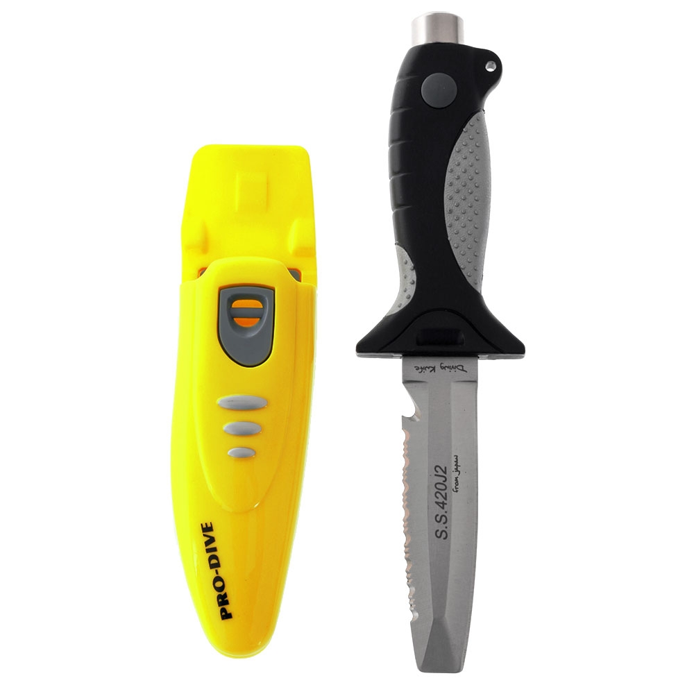 Pro-Dive Chisel Tip Dive Knife Yellow 11cm