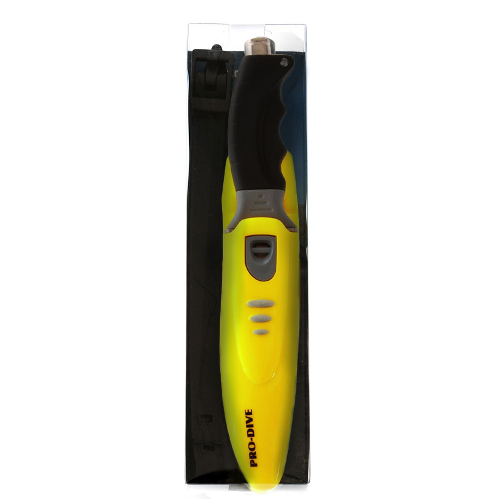 Pro-Dive Buddy Chisel Tip Paua Knife Yellow 13.6cm