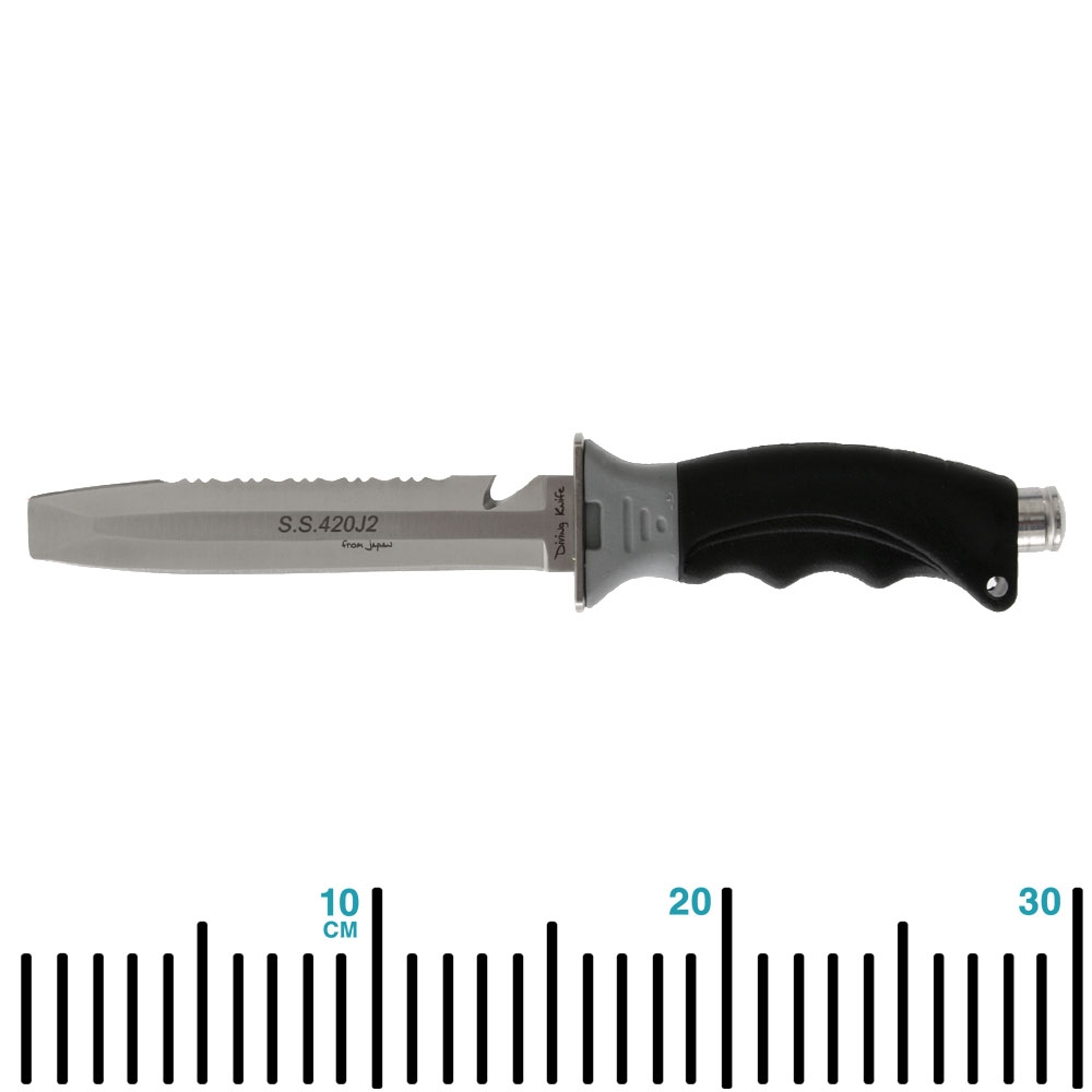 Pro-Dive Buddy Chisel Tip Paua Knife Black 13.6cm