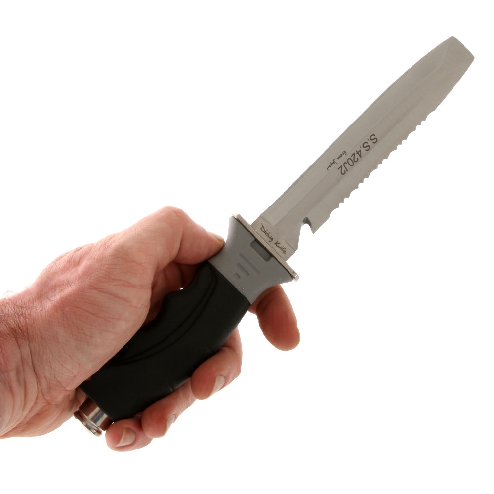 Pro-Dive Buddy Chisel Tip Paua Knife Black 13.6cm