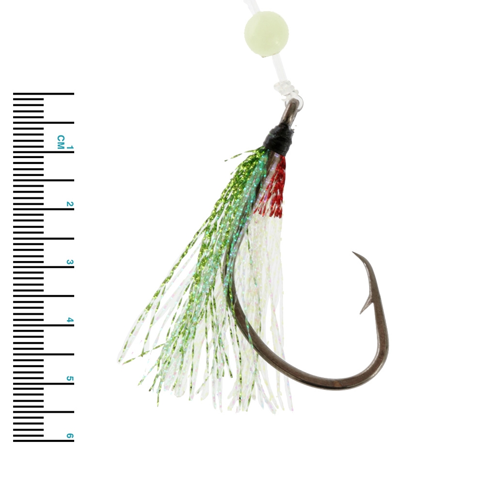 Jarvis Walker Twin Hook Flasher Rig with Sinker Green/Chartreuse 8/0