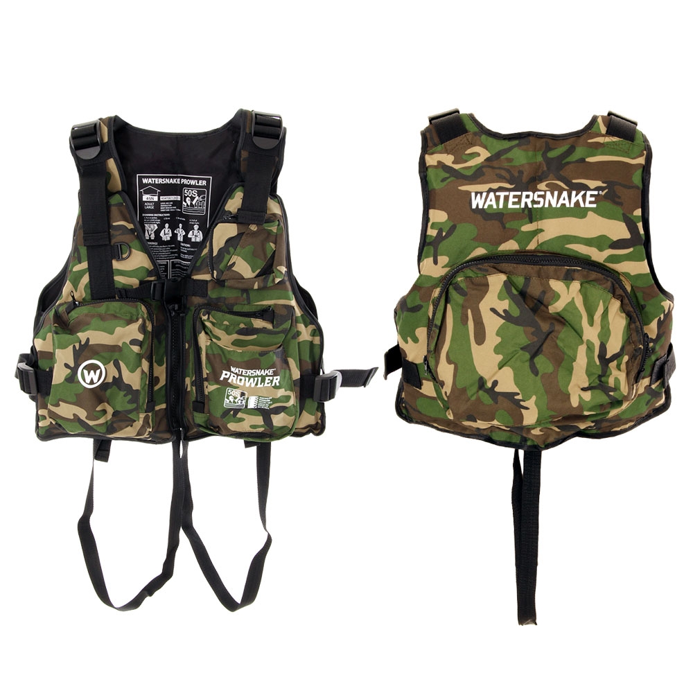 Watersnake Prowler Level 50 Kayak PFD Life Vest Camo M
