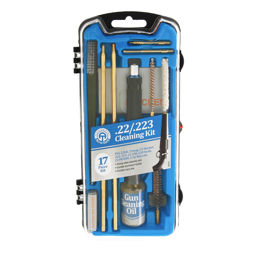 Accu-Tech 17-Piece Cleaning Kit for .22 / .223 Calibre Firearms