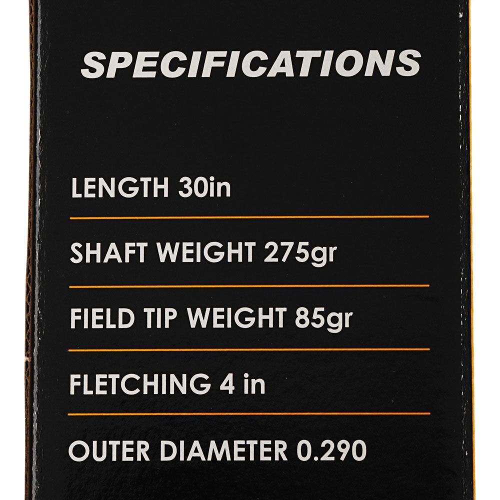 Ek Archery Black Carbon Arrows 30in 6 Pack