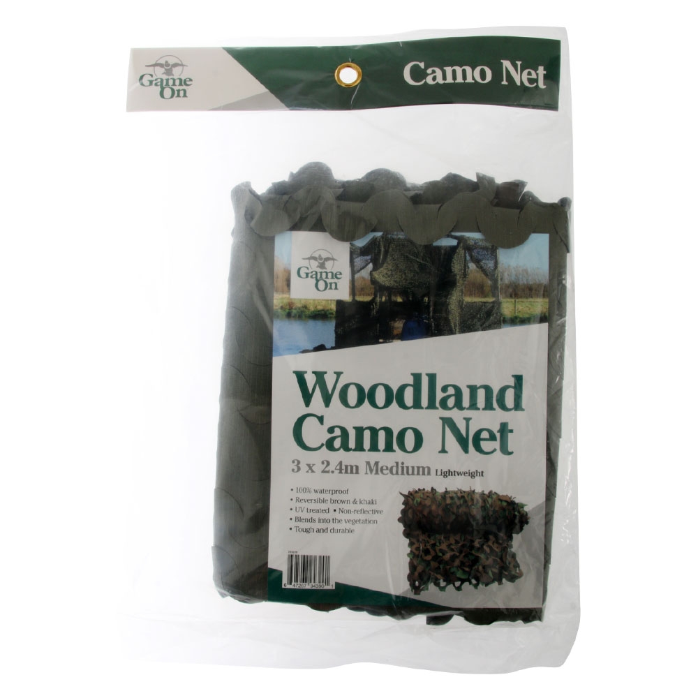 Game On Woodland Camo Net with Cram Bag 2.4 x 3m