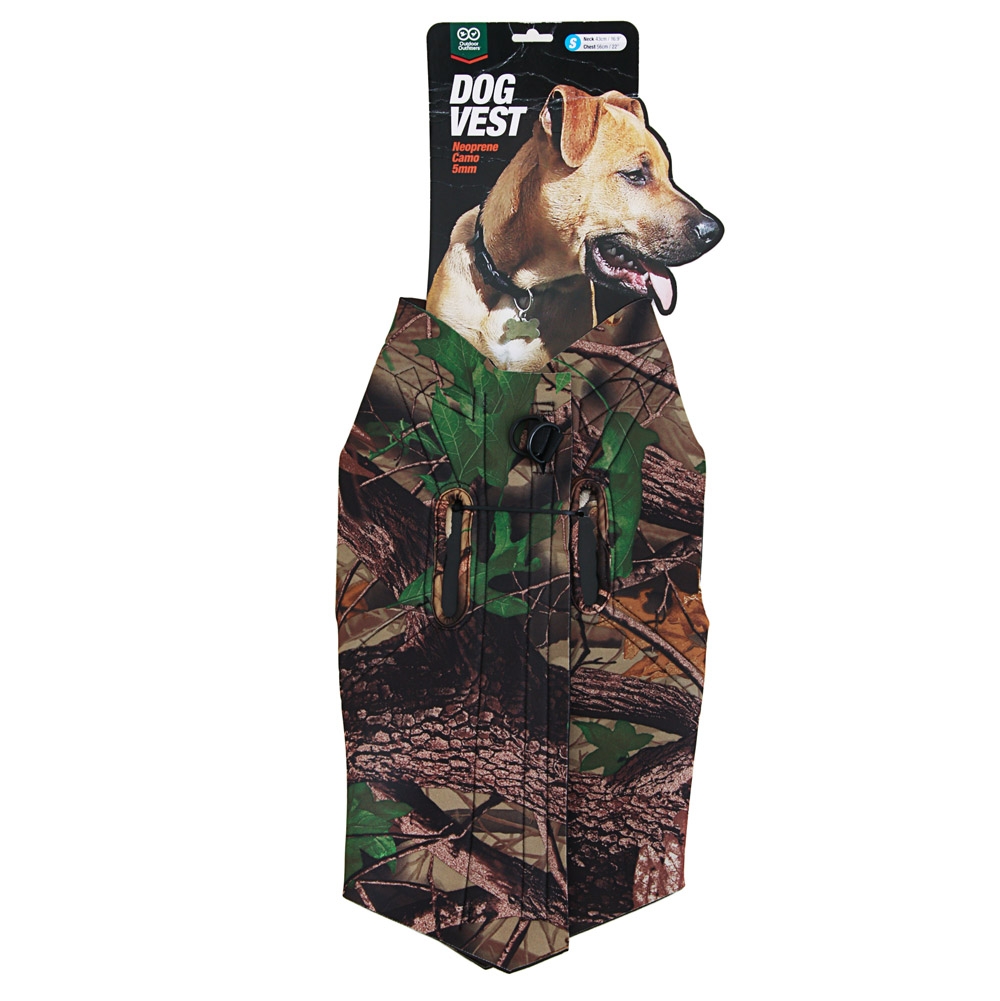 Outdoor Outfitters Hunting Dog Vest with Carry Handle 5mm Forest Camo S