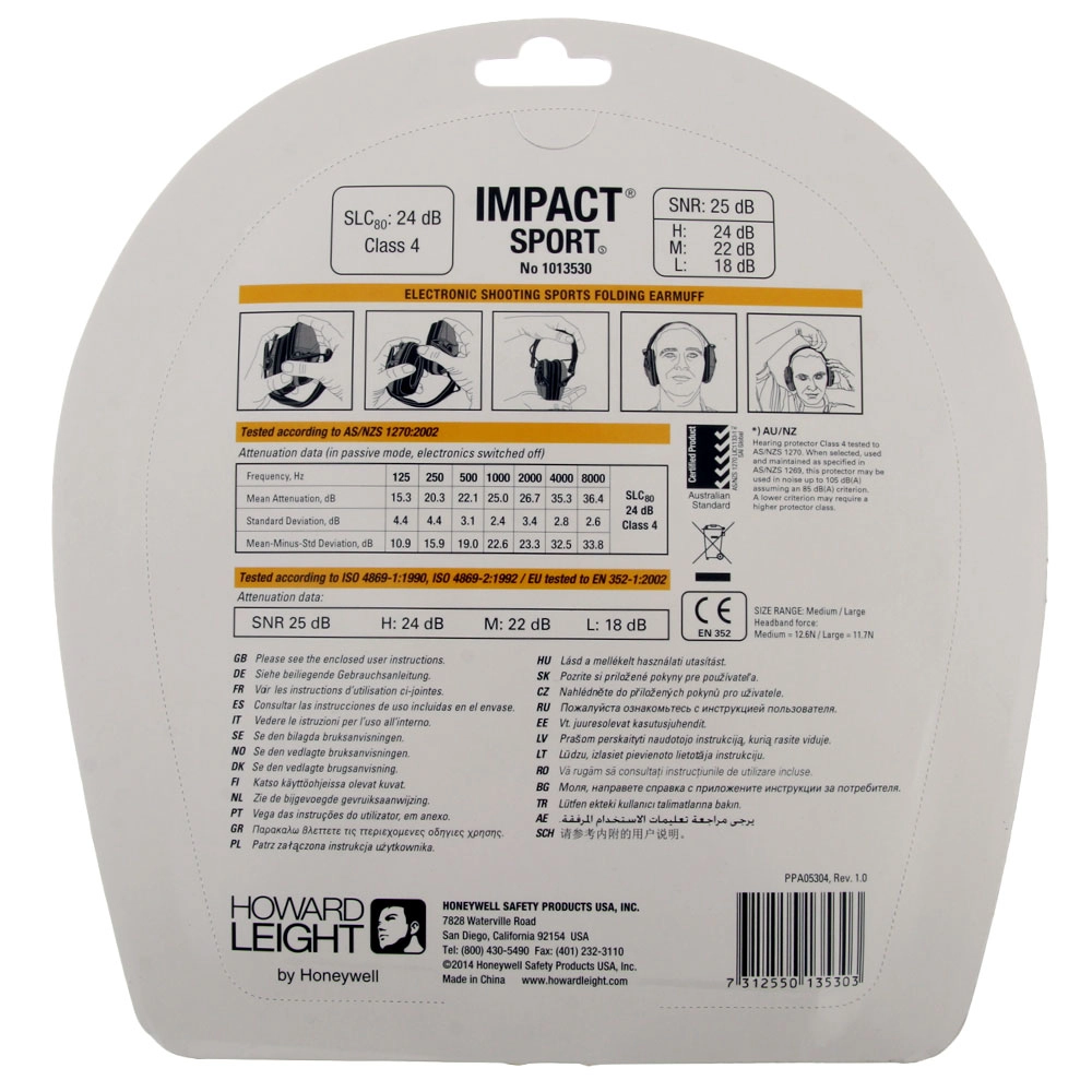 Howard Leight Impact Sport Electronic Shooting Earmuffs Howard Leight Impact Sport Electronic Shooting Earmuffs