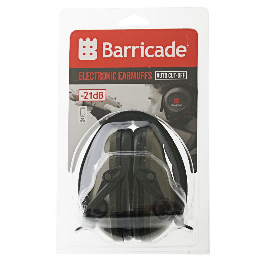 Barricade Electronic Earmuffs -21dB Green