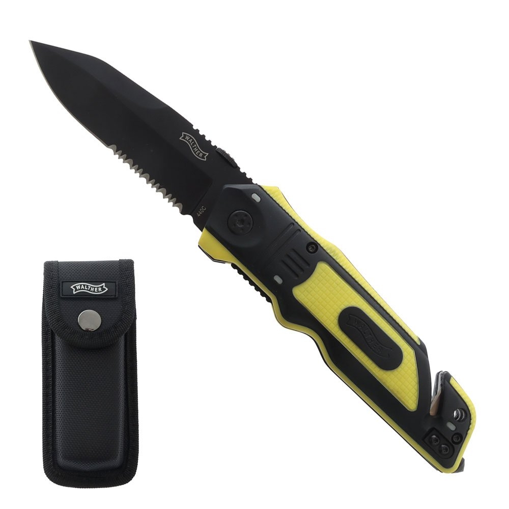Walther Pro Knife Rescue 95mm Blade Yellow