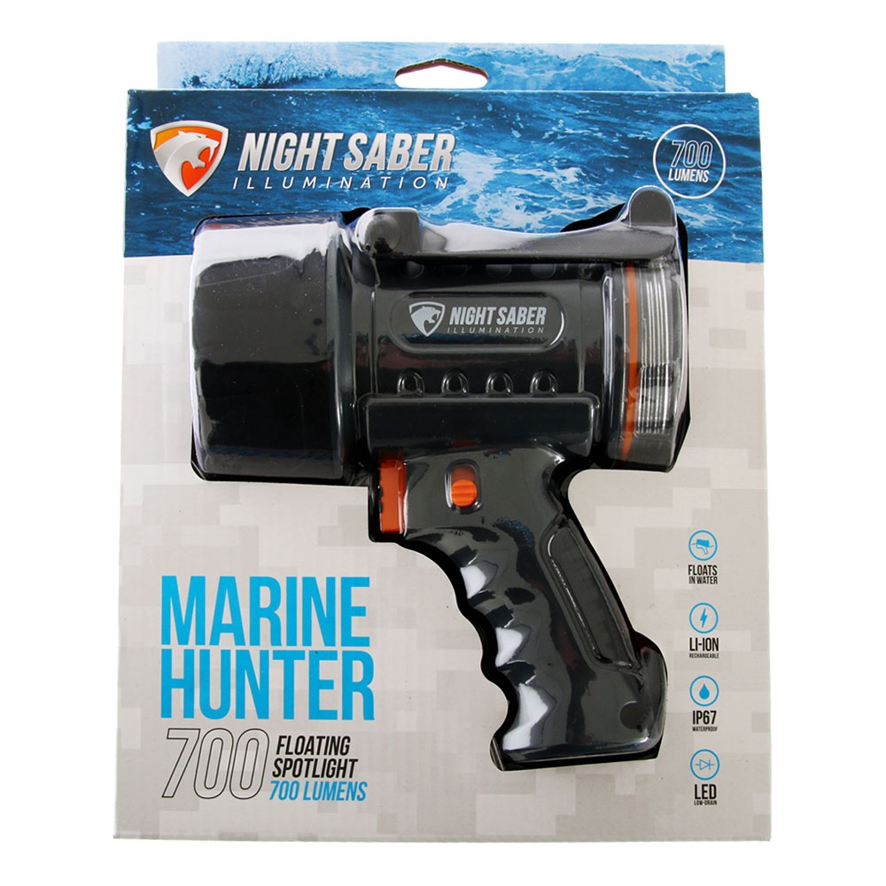 Night Saber Marine Hunter Waterproof Rechargeable Spotlight 700lm