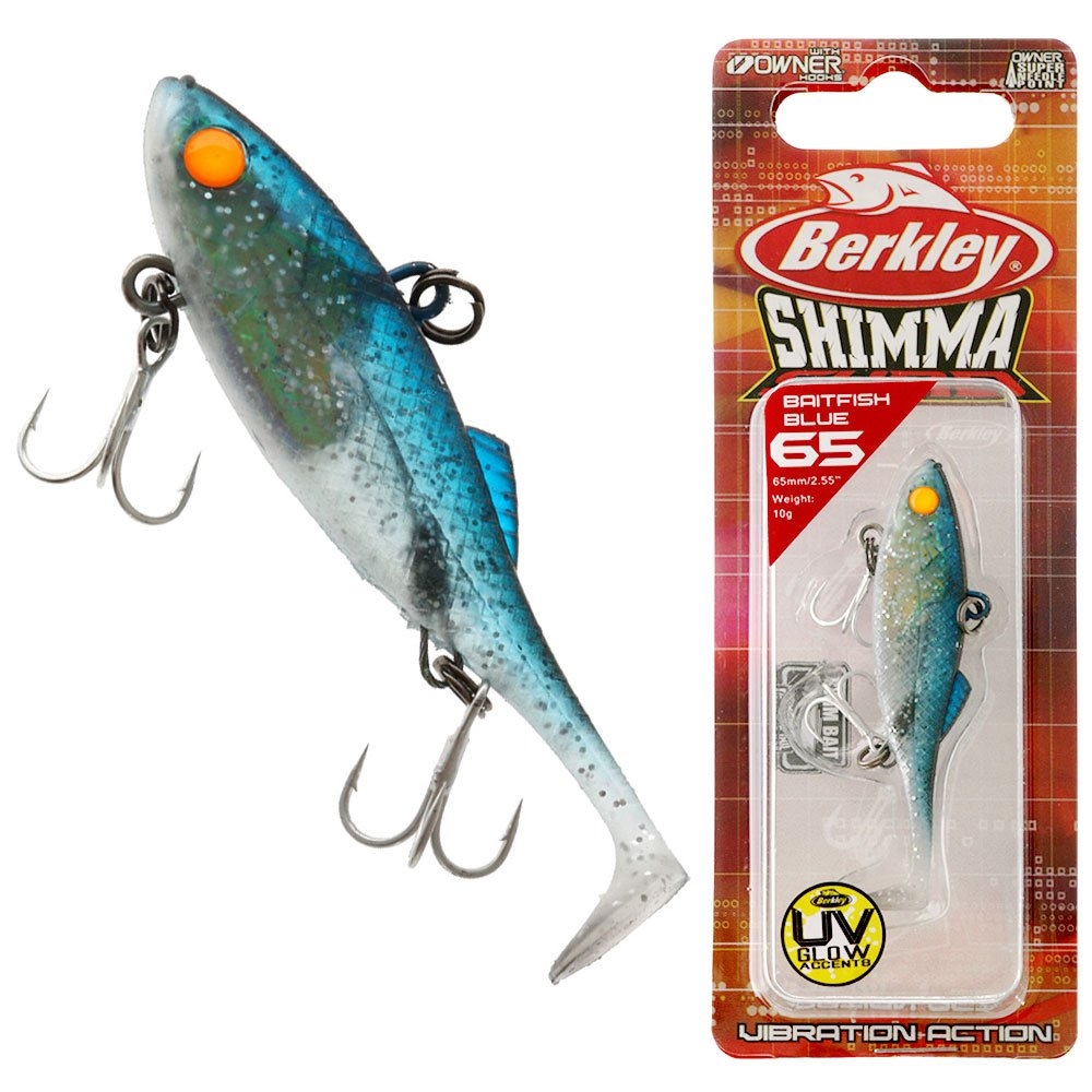 Berkley Shimma Shad Vibe Soft Bait Lure 65mm 10g Baitfish Blue