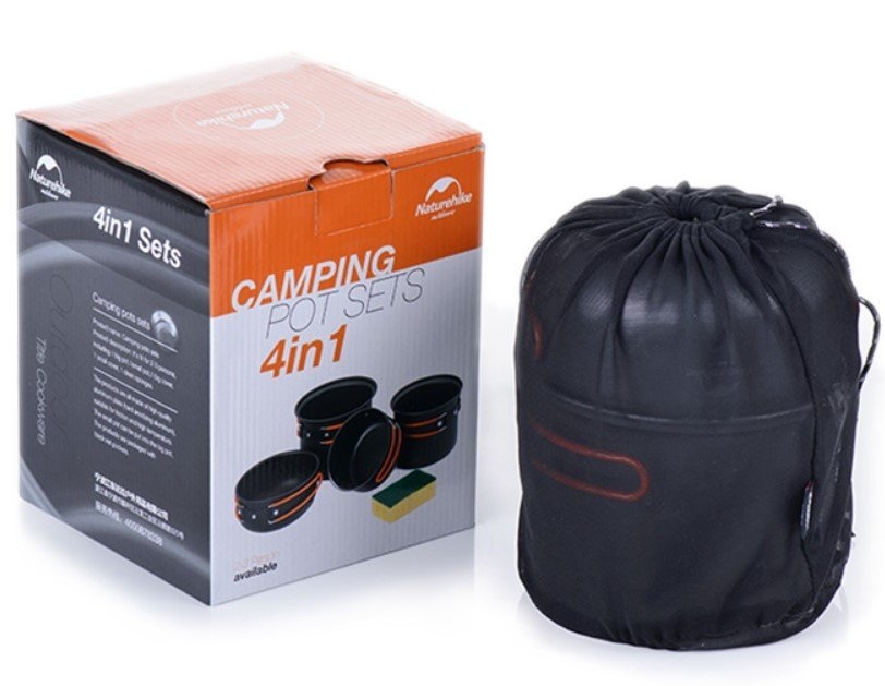 Naturehike 4-Piece Camp Cooking Set Carbon