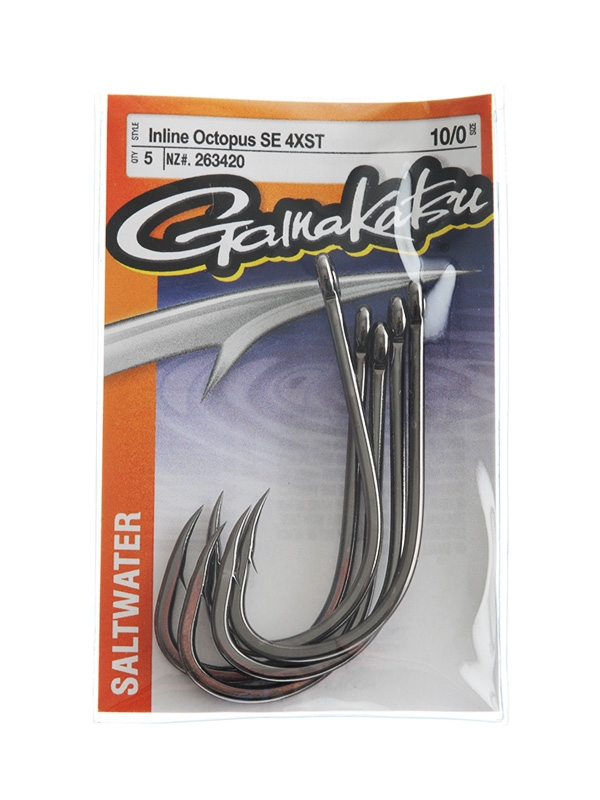 Gamakatsu 4XS Inline Lightweight Game Hook 10/0 Qty 5