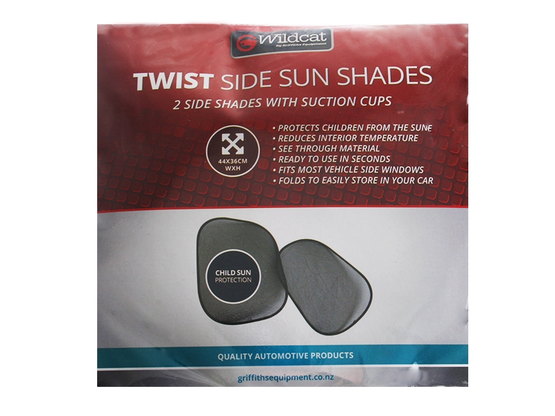 Wildcat Twist Side Sun Shades with Suction Cups Pair