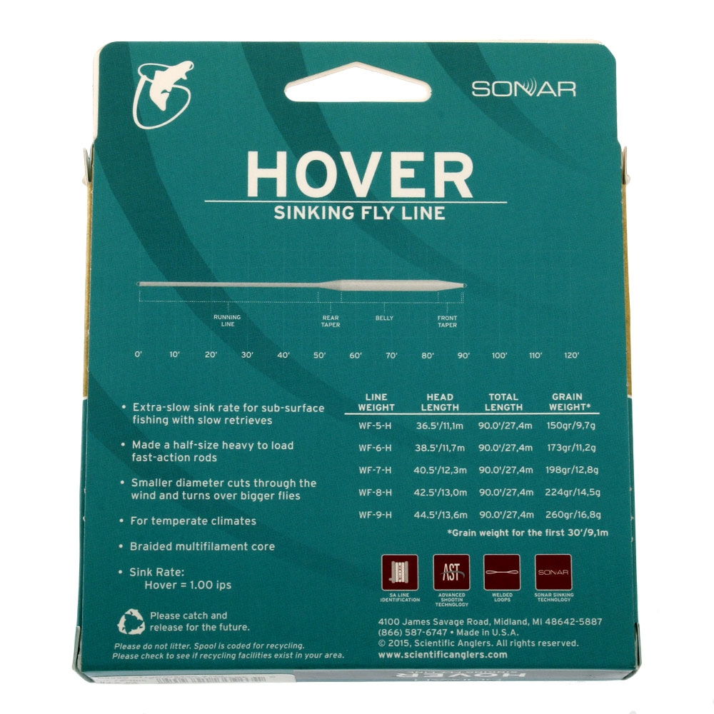 Scientific Anglers Sonar Hover Fly Line Hover WF9S Optic Pale Green