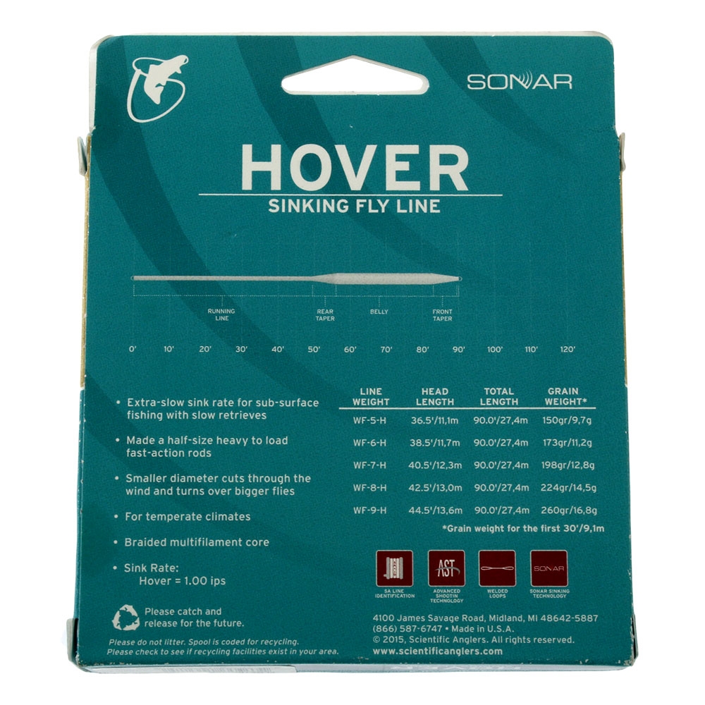 Scientific Anglers Sonar Hover Fly Line WF6S Optic Pale Green