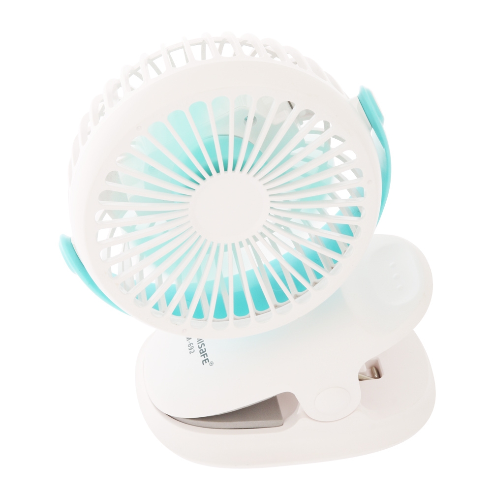 Clip-On Mini USB Desk Fan White 3W