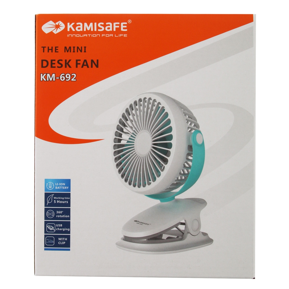 Clip-On Mini USB Desk Fan White 3W
