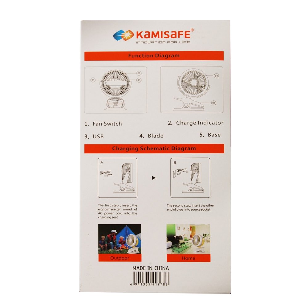 Clip-On Mini USB Desk Fan White 3W