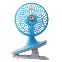 Clip-On Mini USB Fan with LED Light Blue 2.5W Thumbnail Clip-On Mini USB Fan with LED Light Blue 2.5W