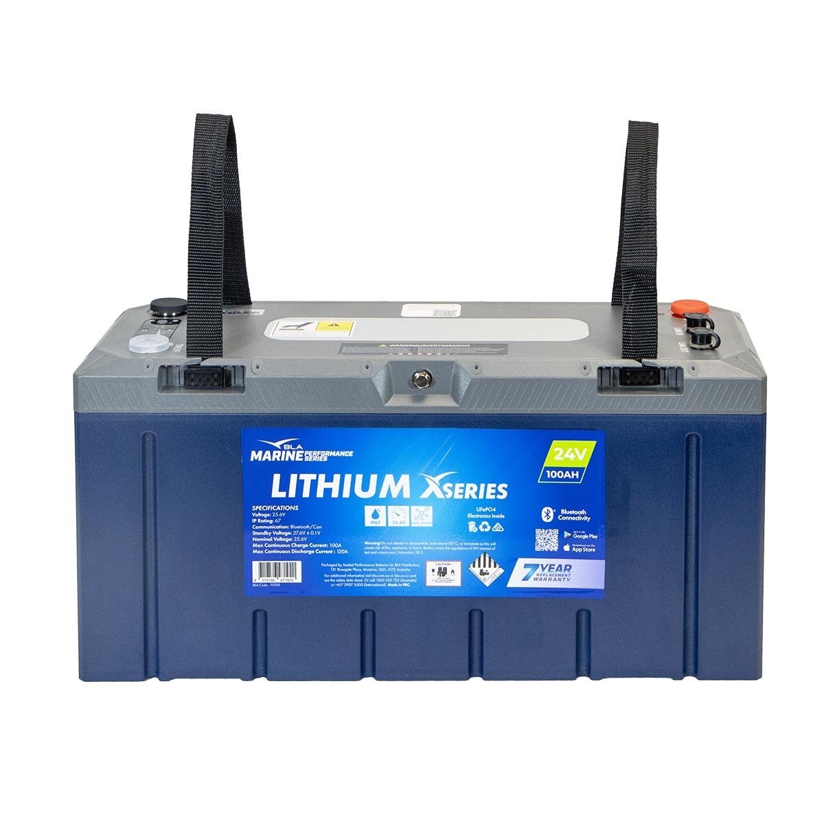 BLA Marine Performance XSeries LiFePO4 Lithium Battery 24V 100A with Bluetooth