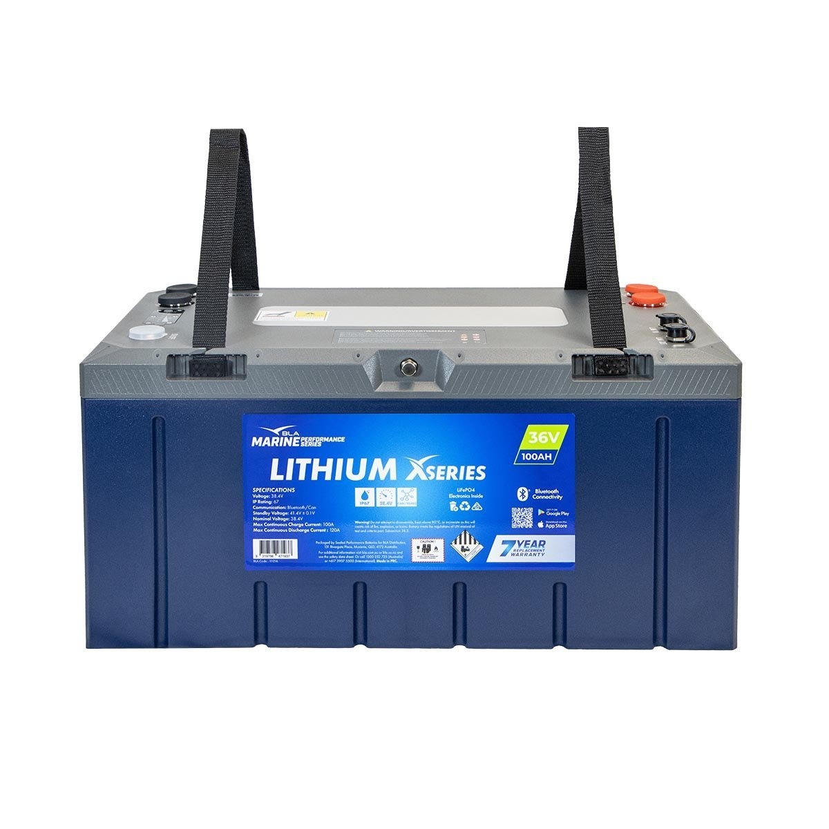BLA Marine Performance XSeries LiFePO4 Lithium Battery 36V 100A with Bluetooth