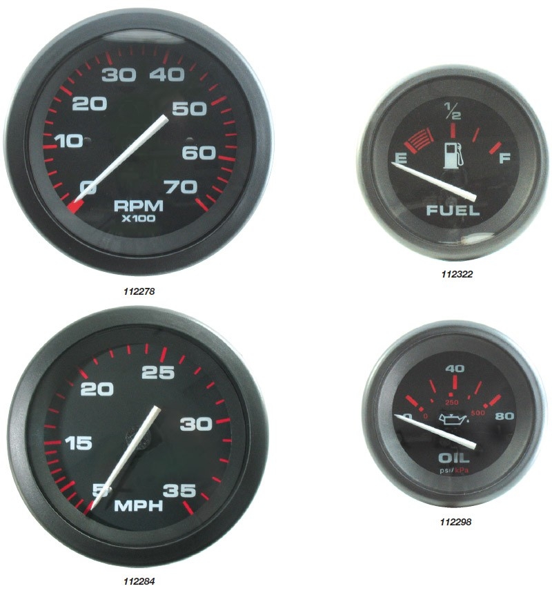 Black Amega Tachometer 7000 RPM Inboard and Outboard