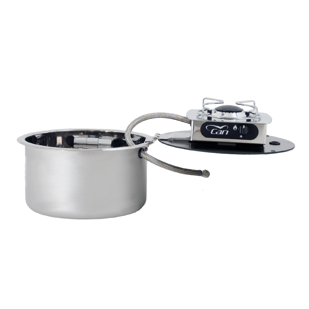 CAN Round Flap Hob Unit with Retractable Sink