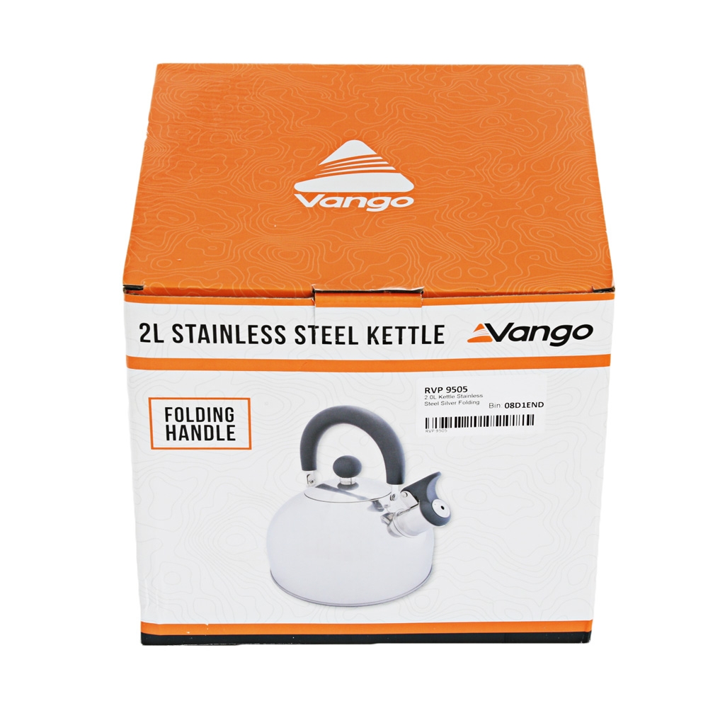 Vango Stainless Steel Kettle with Folding Handle 2L