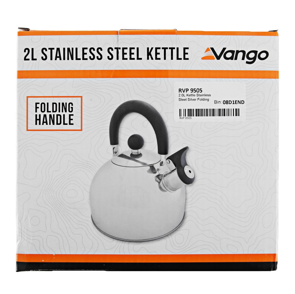 Vango Stainless Steel Kettle with Folding Handle 2L