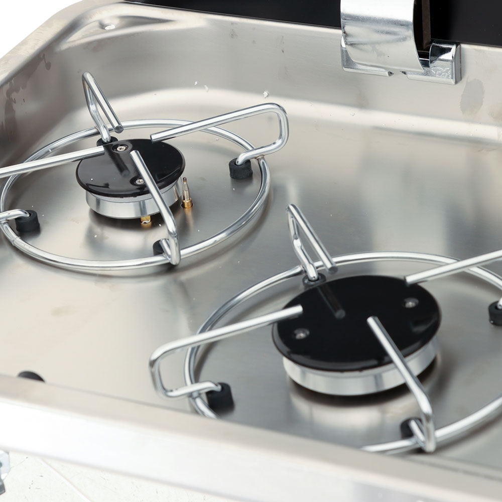 CAN 2 Burner Hob and Right-Hand Sink Combination Unit with Tap