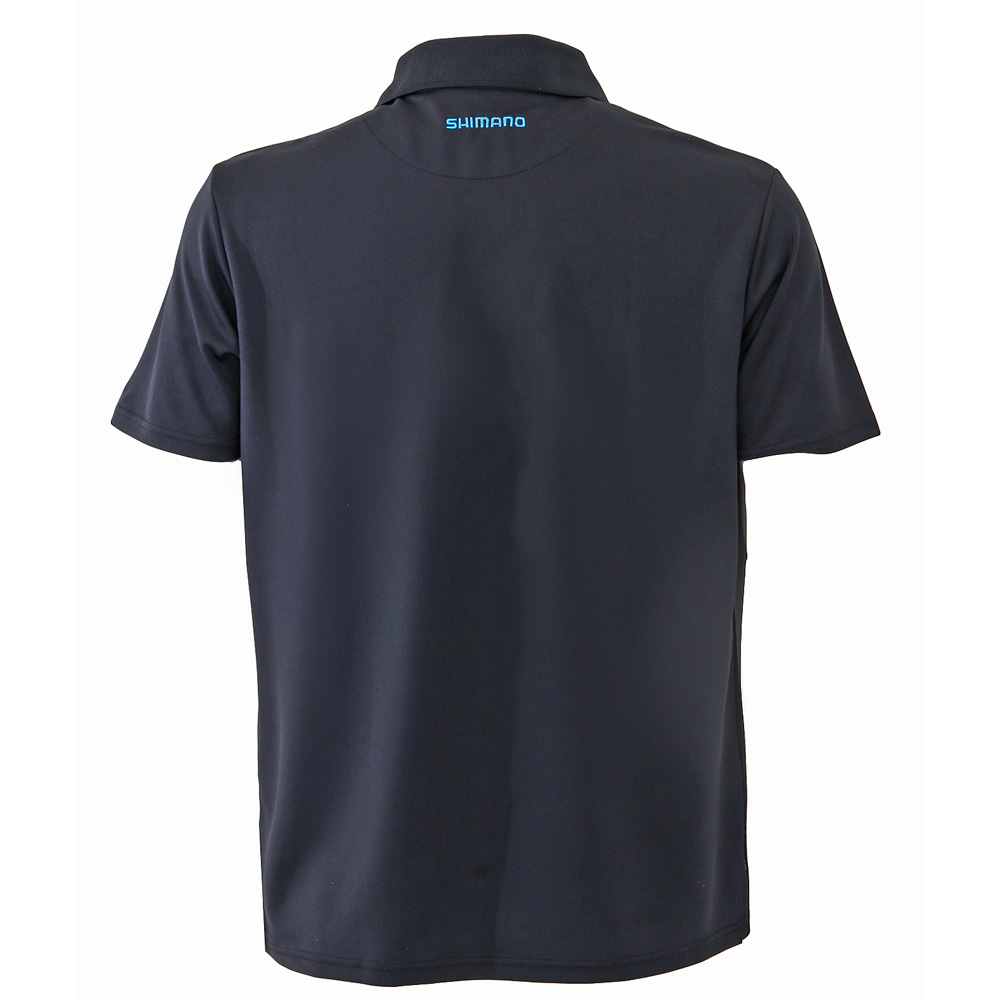 Shimano Sports Mens Polo Shirt with Pocket Black S