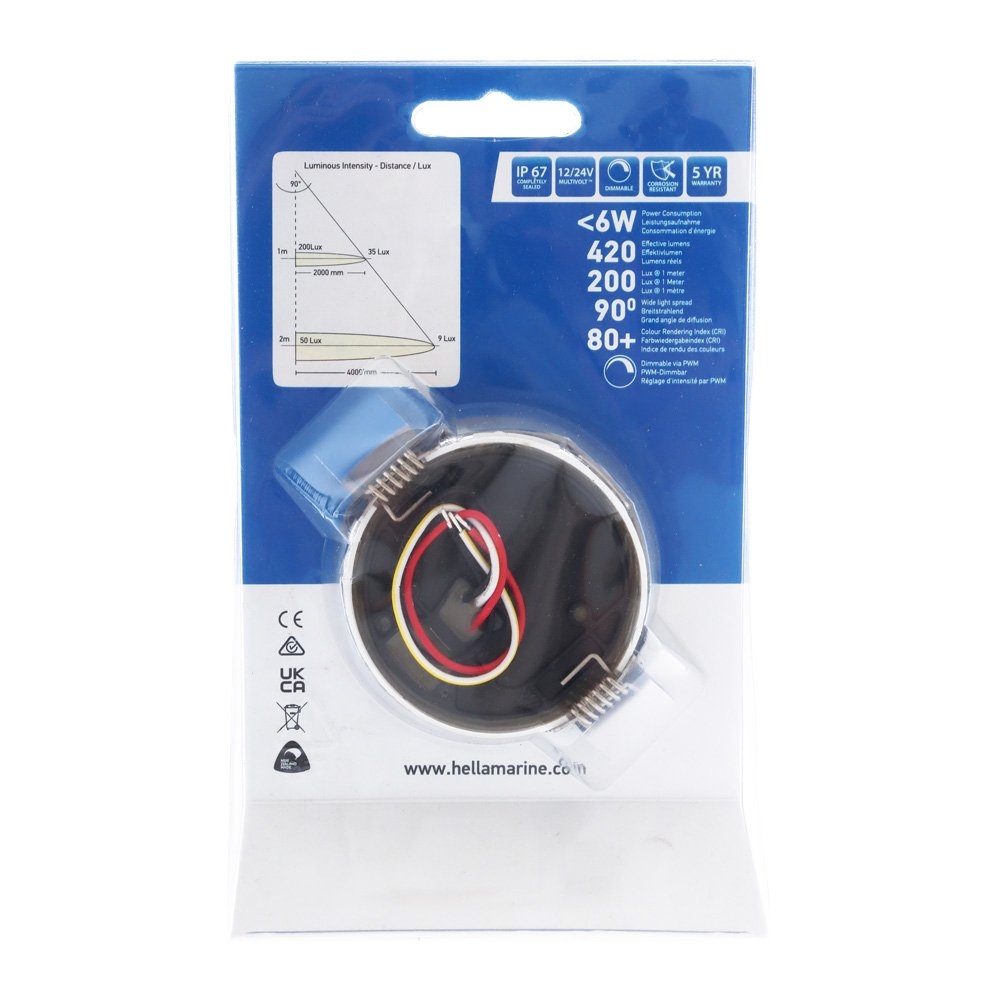 Hella Marine EuroLED 95 Gen 2 Downlight Round Warm White/Red - Stainless Steel Rim 12/24V