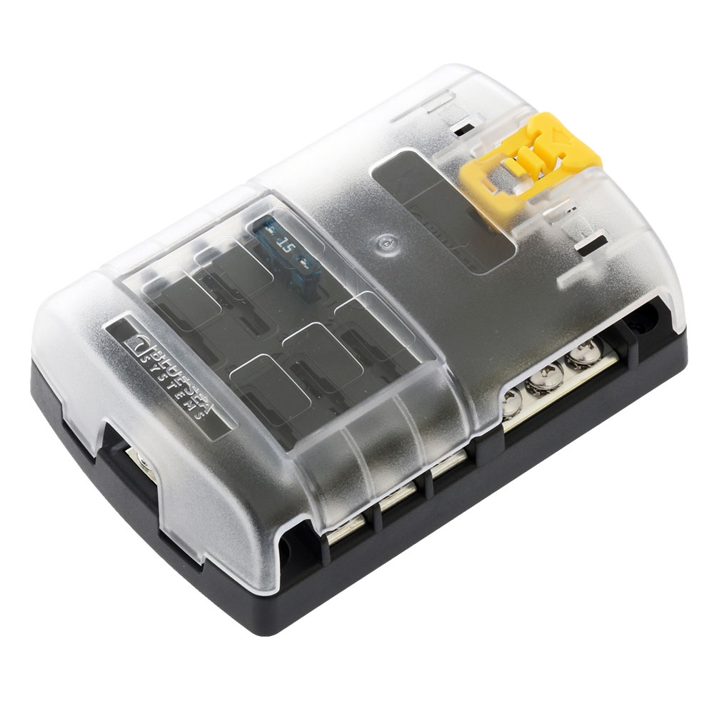 Blue Sea ST Blade Fuse Block - 6 Circuits with Negative Bus and Cover