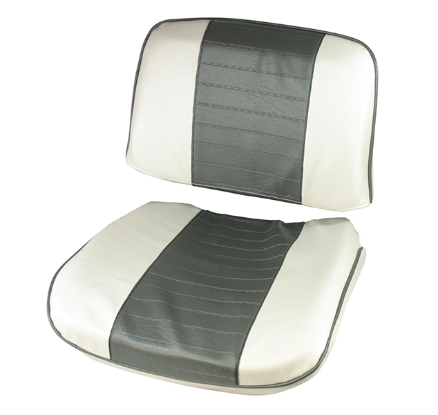 BLA Boat Seat Cushion Set for Skipper and Quick Disconnect Charcoal/Grey