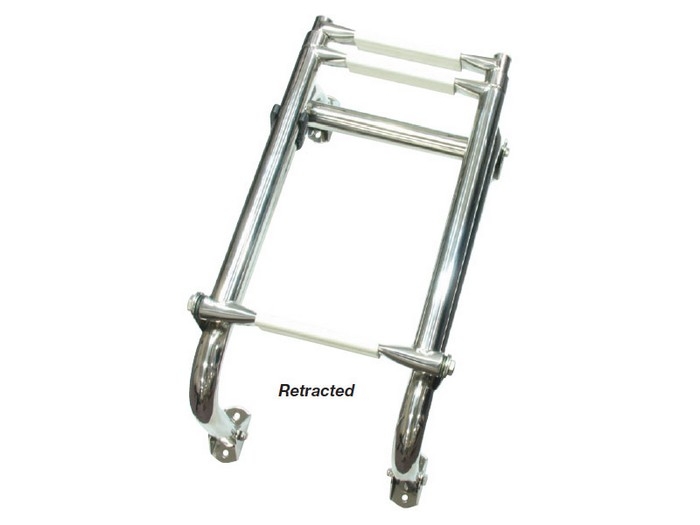 Marine Town Folding Telescopic Ladder - Stainless Steel
