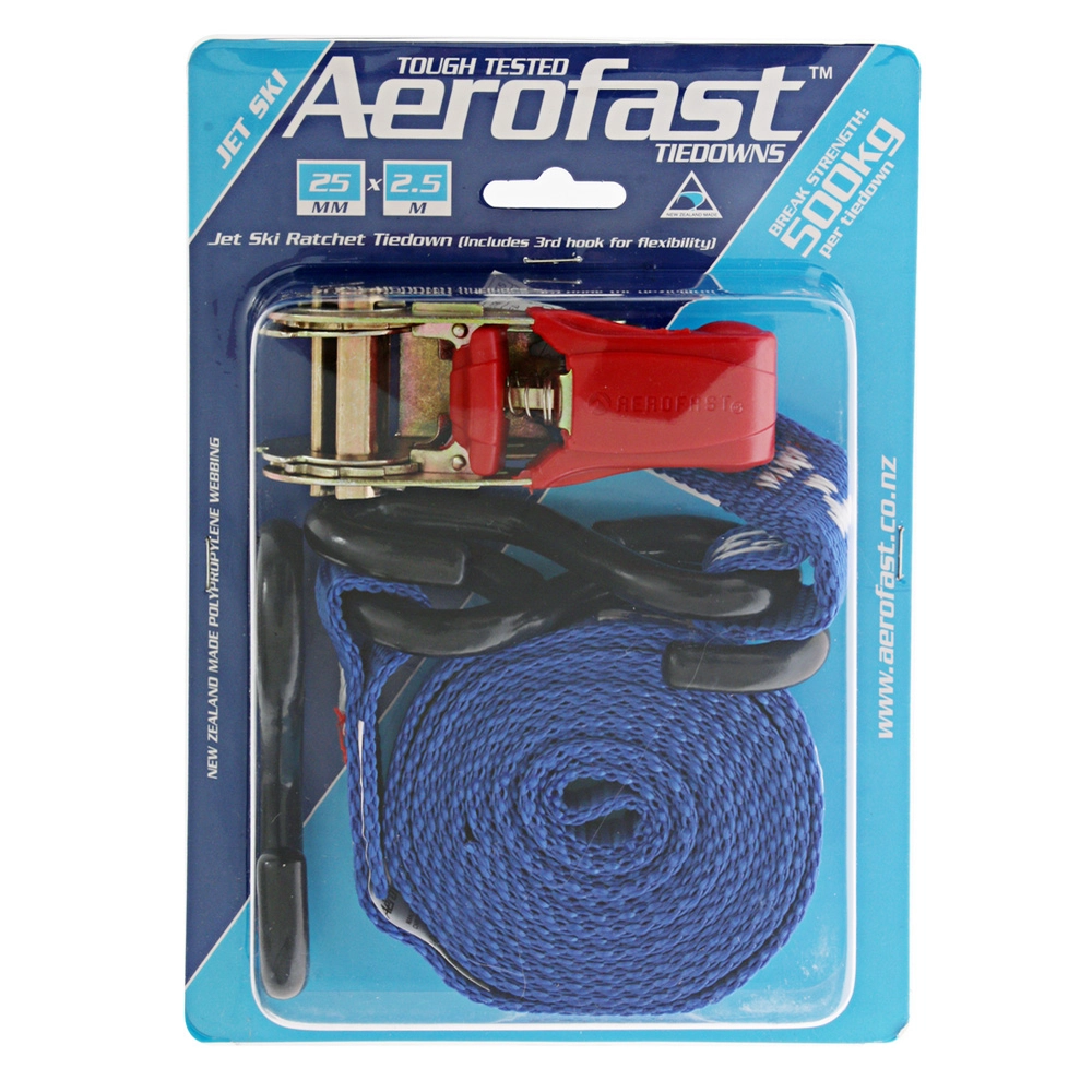 Aerofast Ratchet Tie Down Strap Jetski Heavy Duty 25mm x 2.5m Aerofast Ratchet Tie Down Strap Jetski Heavy Duty 25mm x 2.5m