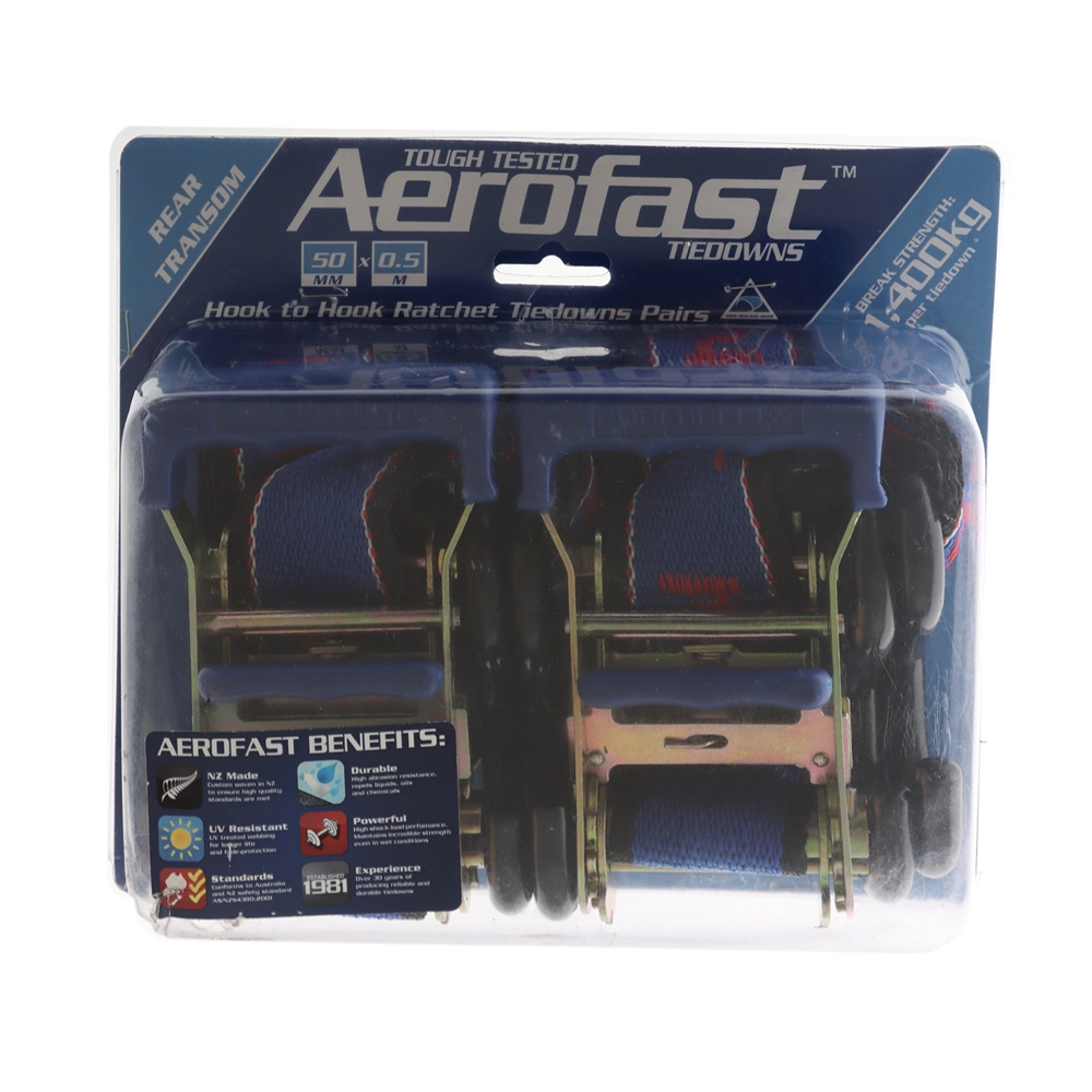 Aerofast Floating Hook Ratchet Tie Down Strap 500x25mm 800kg Qty 2 Aerofast Floating Hook Ratchet Tie Down Strap 500x25mm 800kg Qty 2