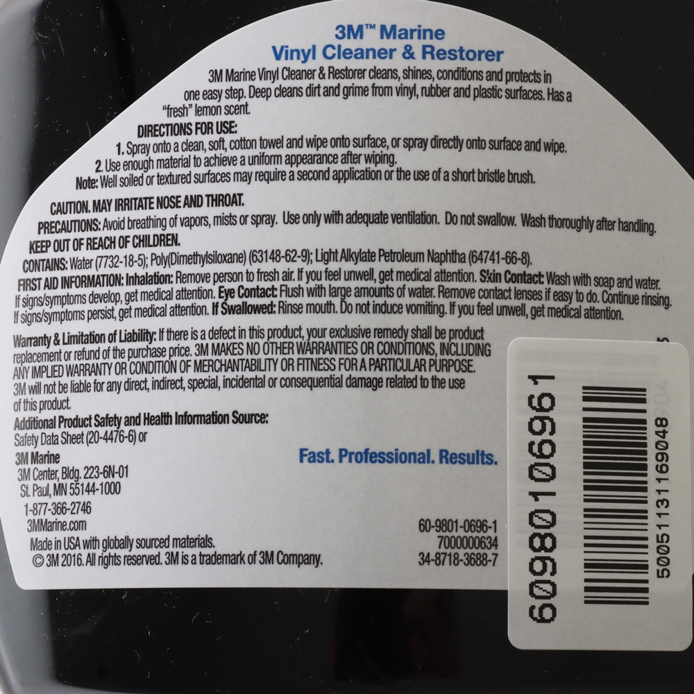 3M Marine Vinyl Cleaner and Restorer Spray 500ml